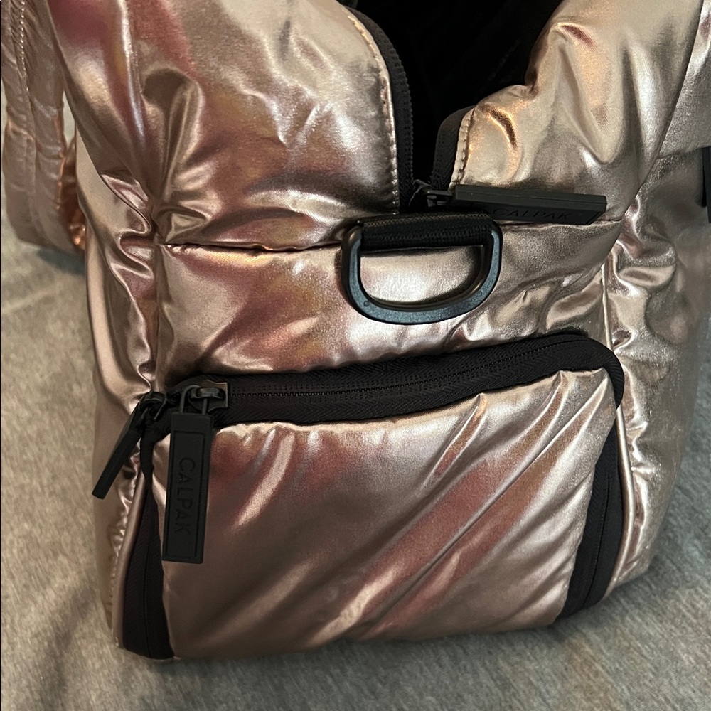 Calpak Metallic Rose Gold Lukka Tote Bag - Picture 3 of 4